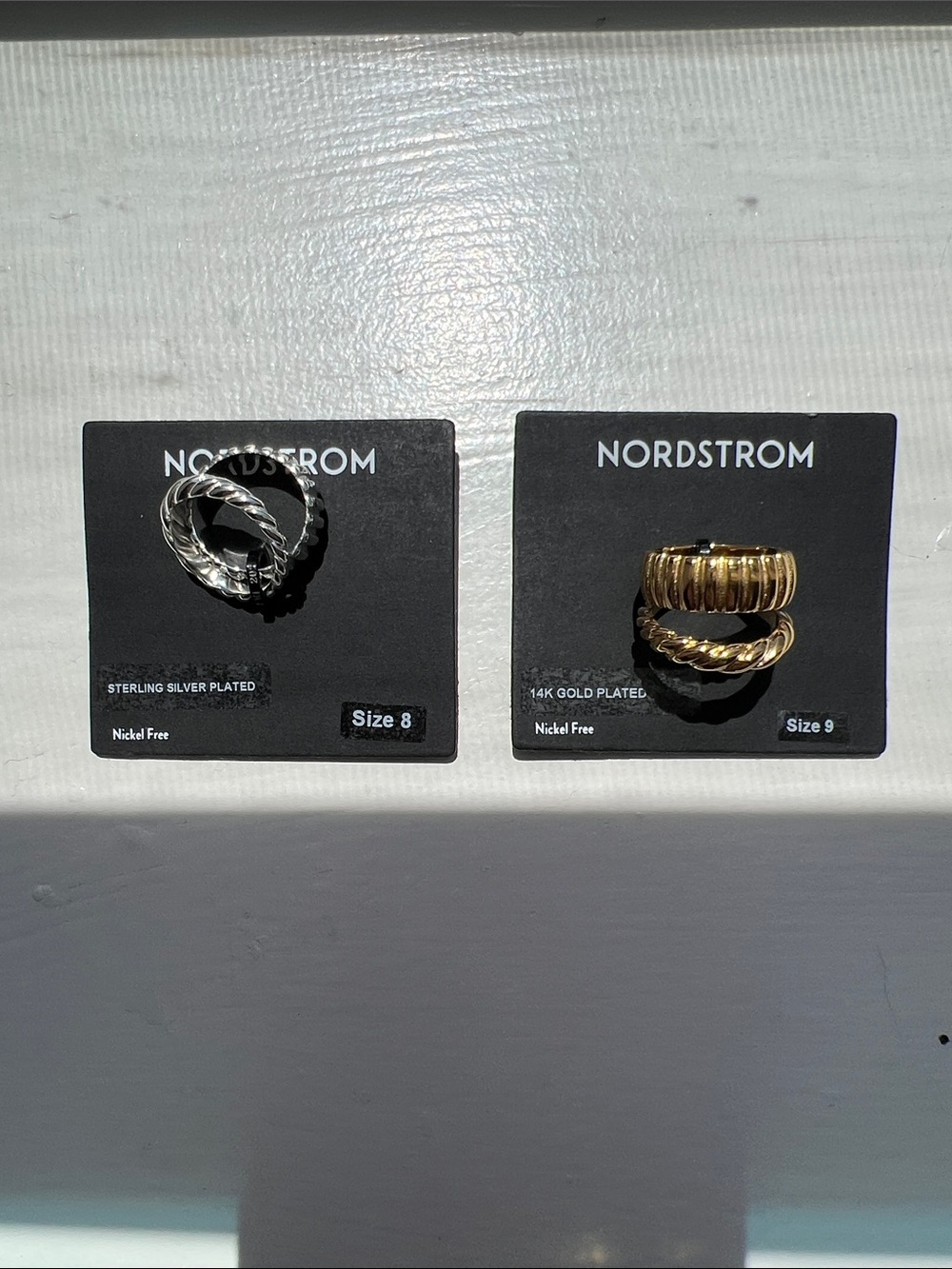 NWT Nordstrom Silver and Gold Plated Ring Duo